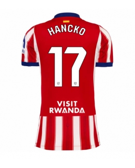 Atletico Madrid David Hancko #17 Maglia Gara Casa Repliche 2026-27 Donna Maniche Corte
